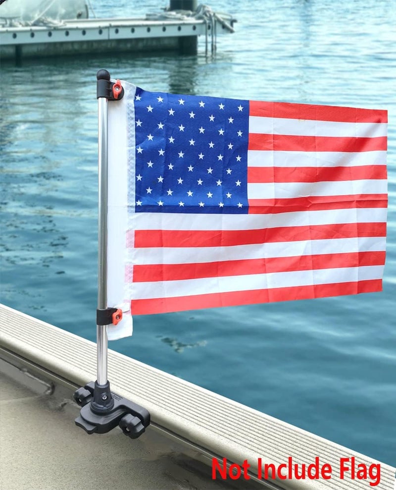 Brocraft Boat Gunnel Track Flag Pole/Boat Flag Pole for Track System -Not Drilling Required - Image 2